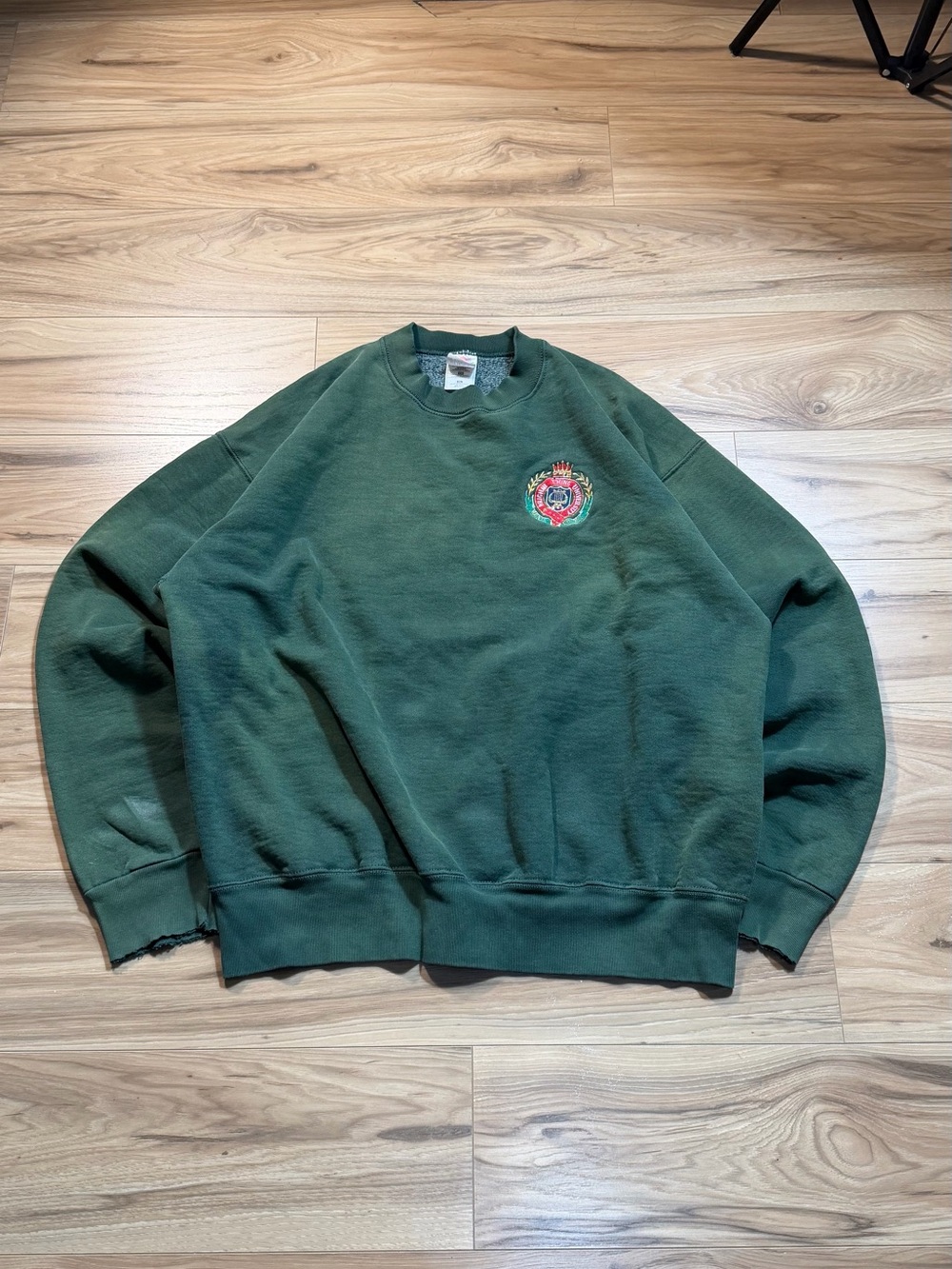 90s Fruit of the Loom Green Cotton Crewneck Sweatshirt